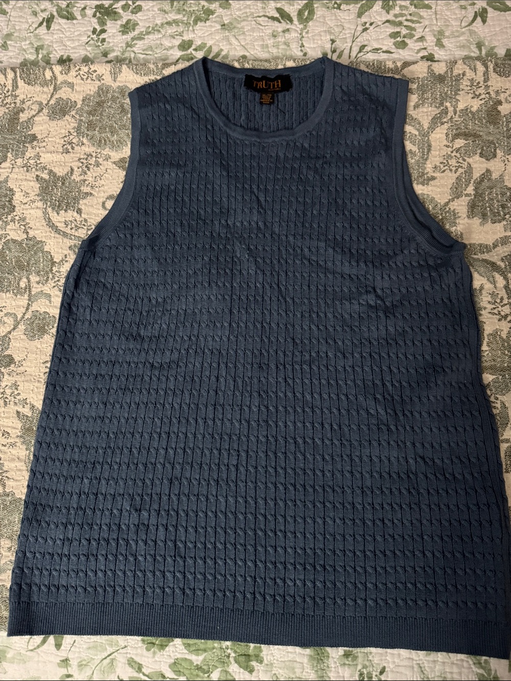 Truth Slate Blue Textured Knit Tank